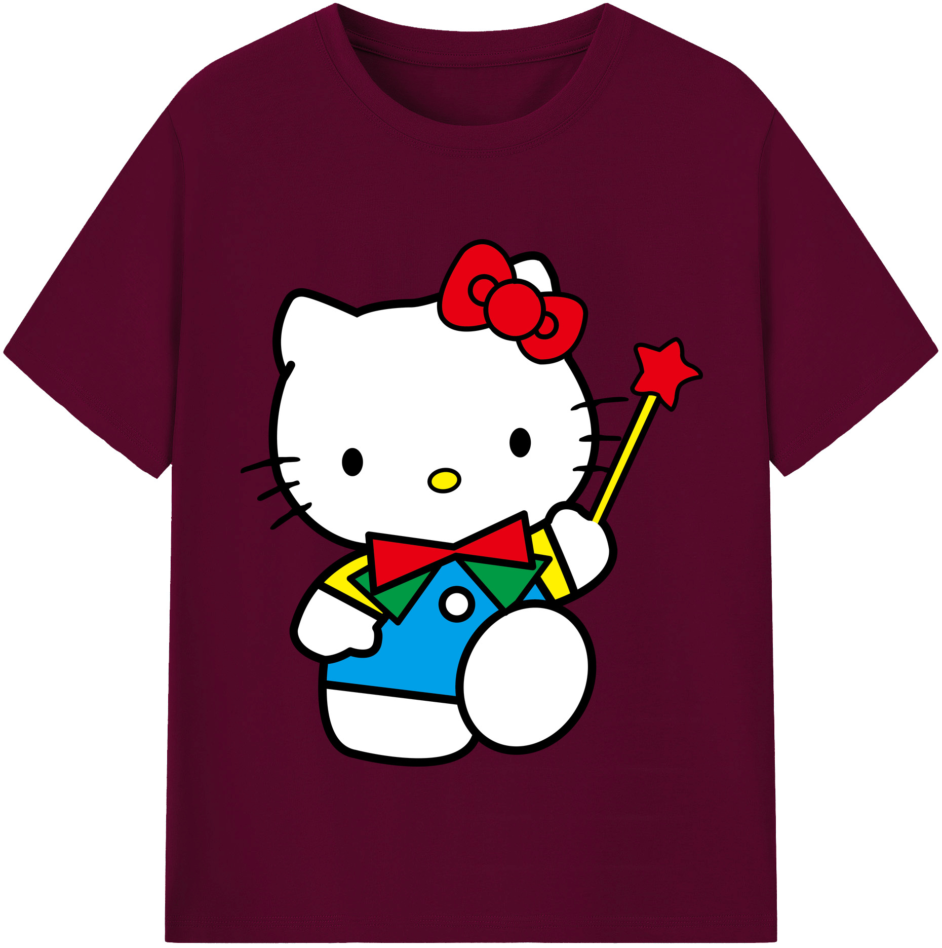 （画像用） Hello Kitty ハローキティ レディースカジュアルプリントTシャツ（綿100％）